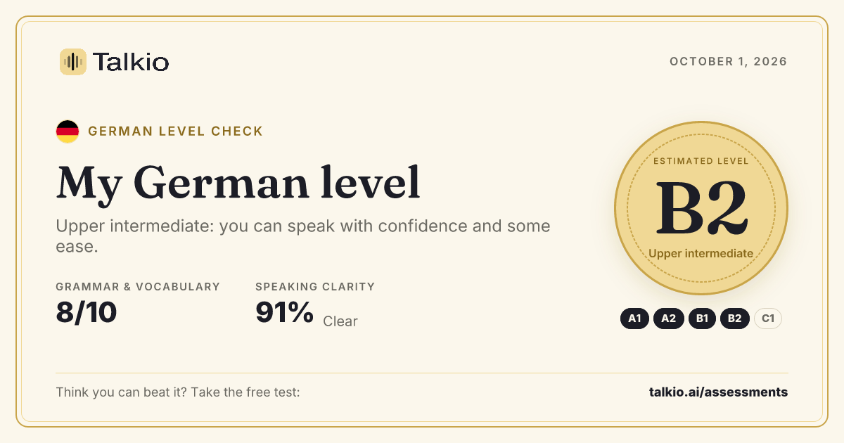 Example German level card
